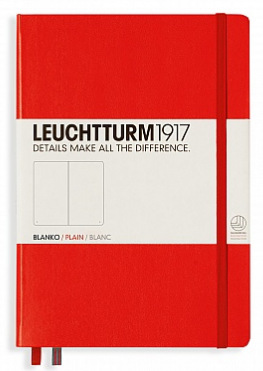 Leuchtturm A5 Hardback Plain Notebook - Red