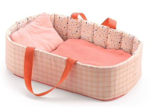 Djeco POMEA Doll's Bassinet - Pink Lines