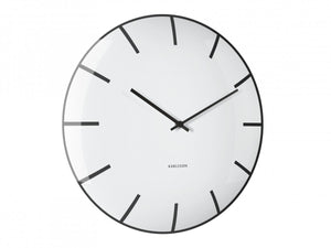 Glass Dome Wall Clock - White