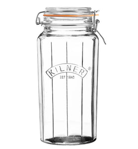 Kilner Clip Top Jar - Facetted, 1.8 Litre