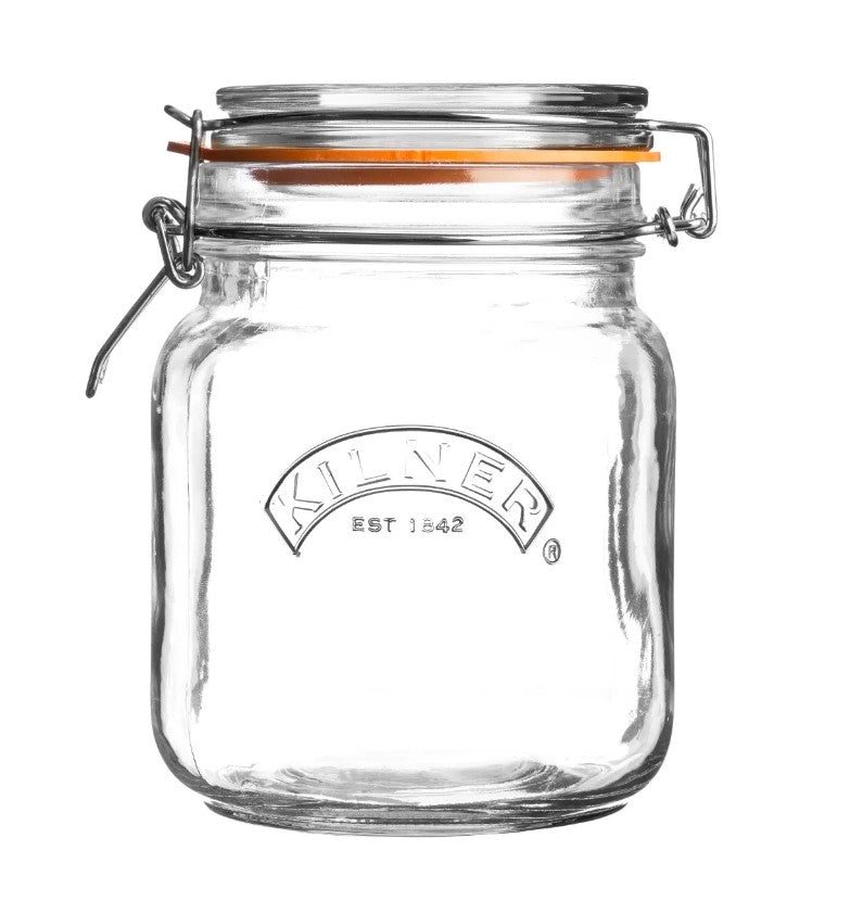 Kilner Clip Top Jar - Square, 1 Litre