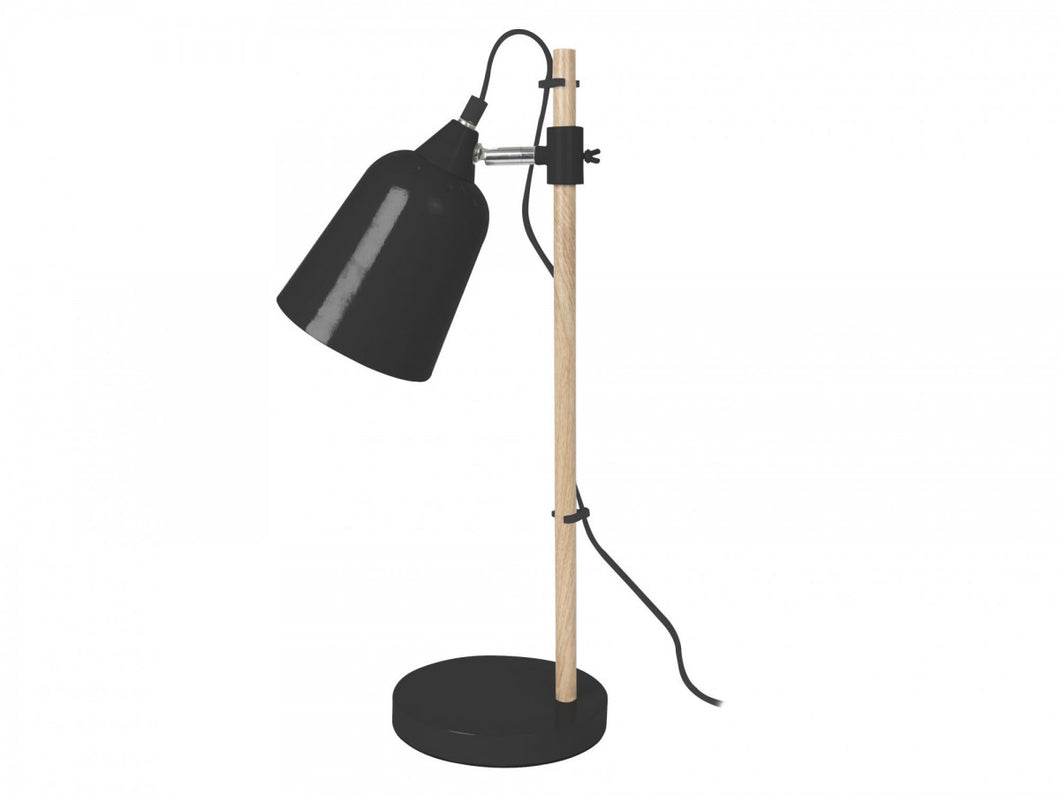 Wood Like Table Lamp - Metal Black