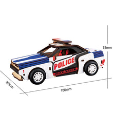 Load image into Gallery viewer, Wooden 3D Police Car
