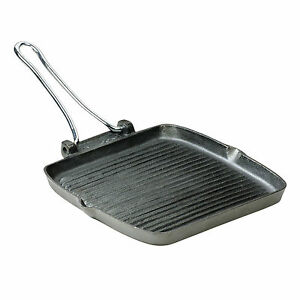 Typhoon Cast Iron Square Chargriller with Folding Handle