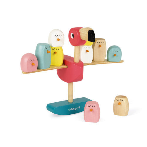 Wooden Zigolos Balancing Game - Flamingo